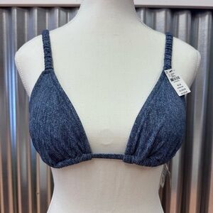 PINK Victoria’s Secret Denim Blue Triangle Swim Top